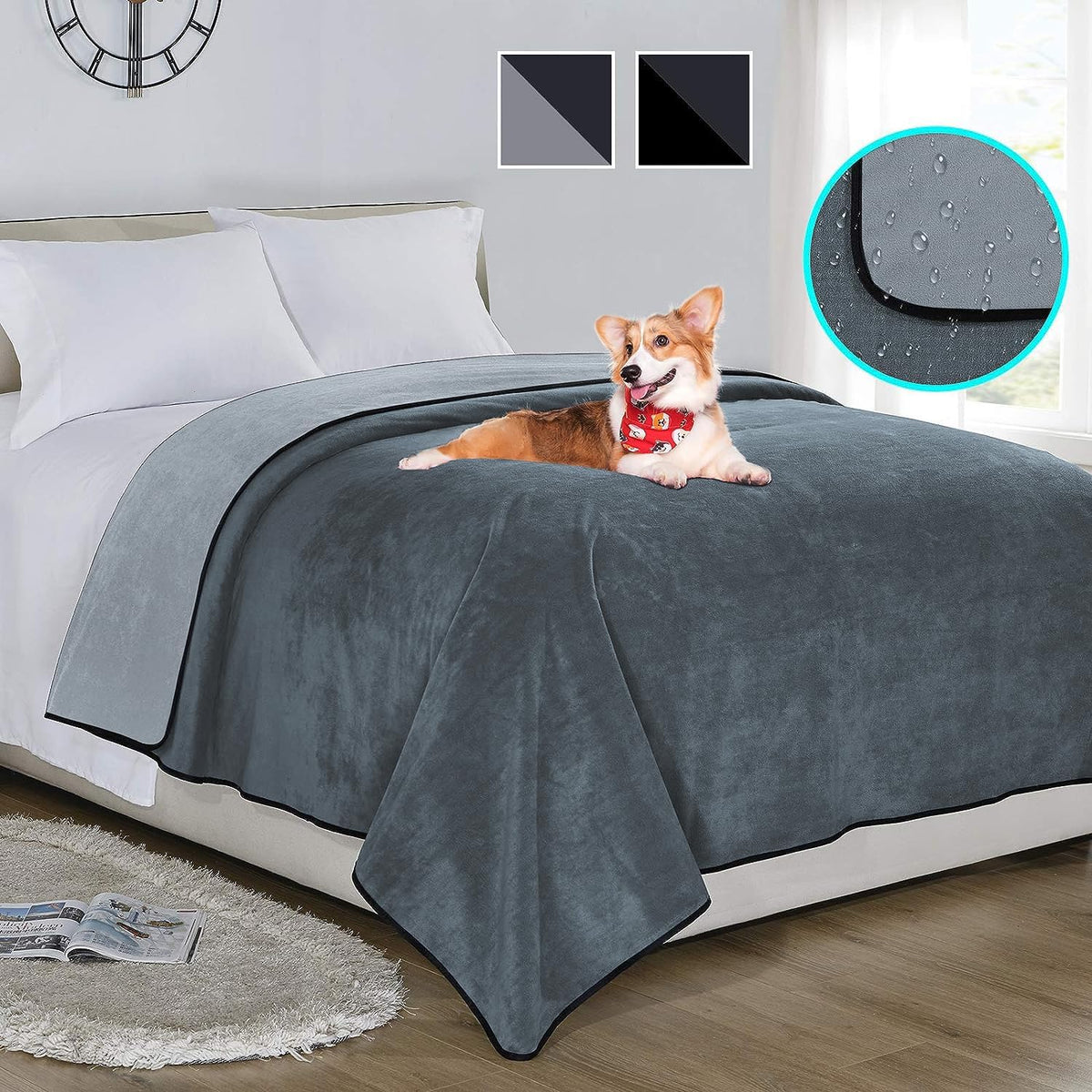 Light Grey & Charcoal Waterproof for Baby Adults Pets