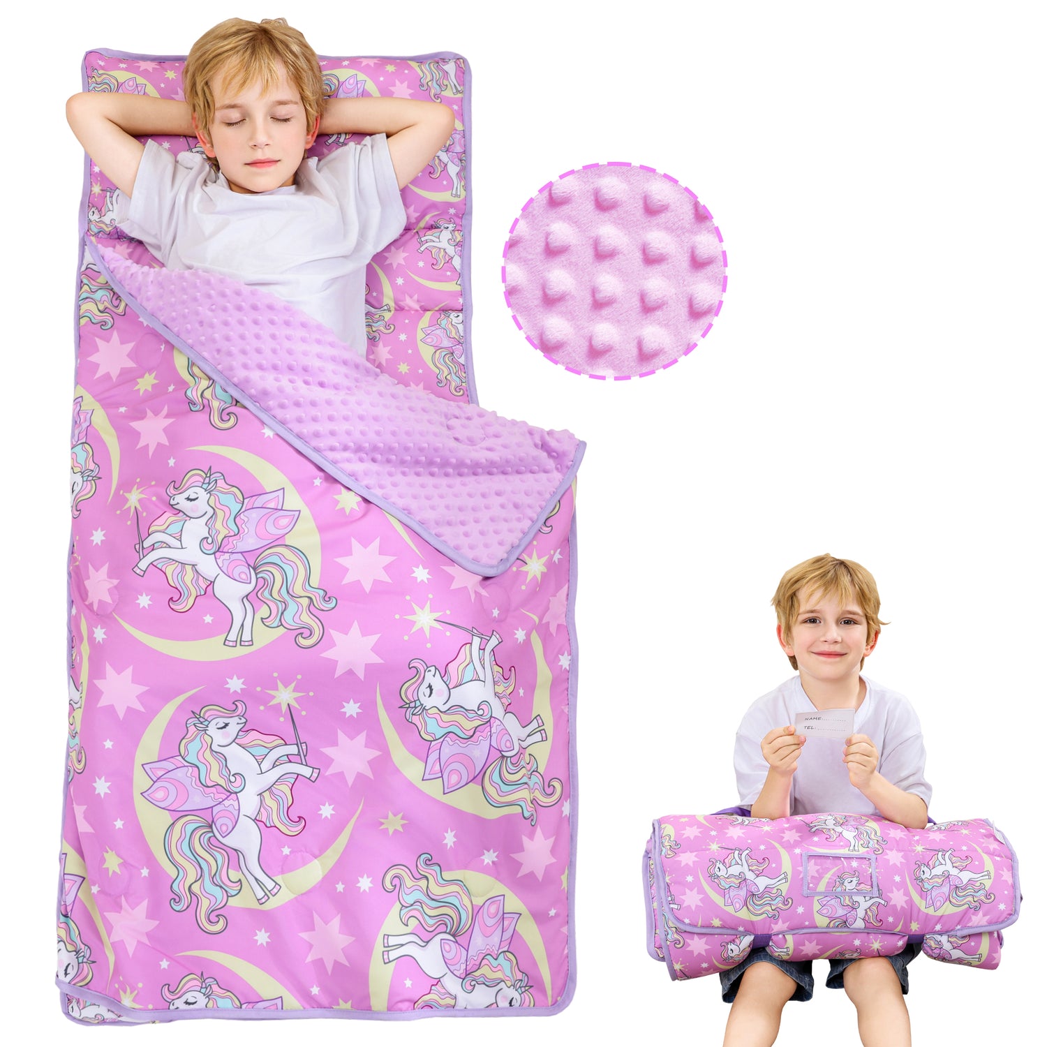 Unicorn Magic Toddler Nap Mat with Pillow and Blanket