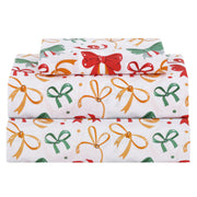 Christmas Bowknot Kids Bed Sheet Set