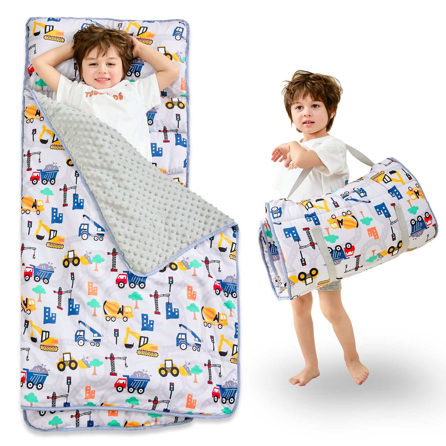 Truck Toddler Nap Mat with Pillow and Blanket