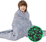 Glow Jurassic Dinosaurs Kids Throw Blanket