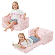 Pink Unicorn 2-in-1 Soft Toddler Couch Fold Out