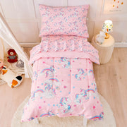 Pink Unicorn Toddler Comforter Set– 4 Piece