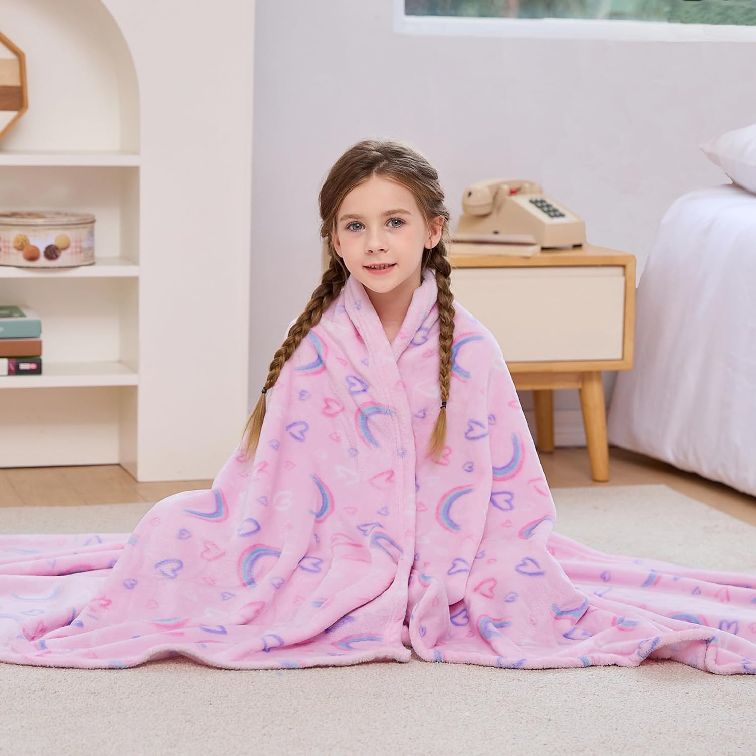 Colorful Rainbow Kids Throw Blanket