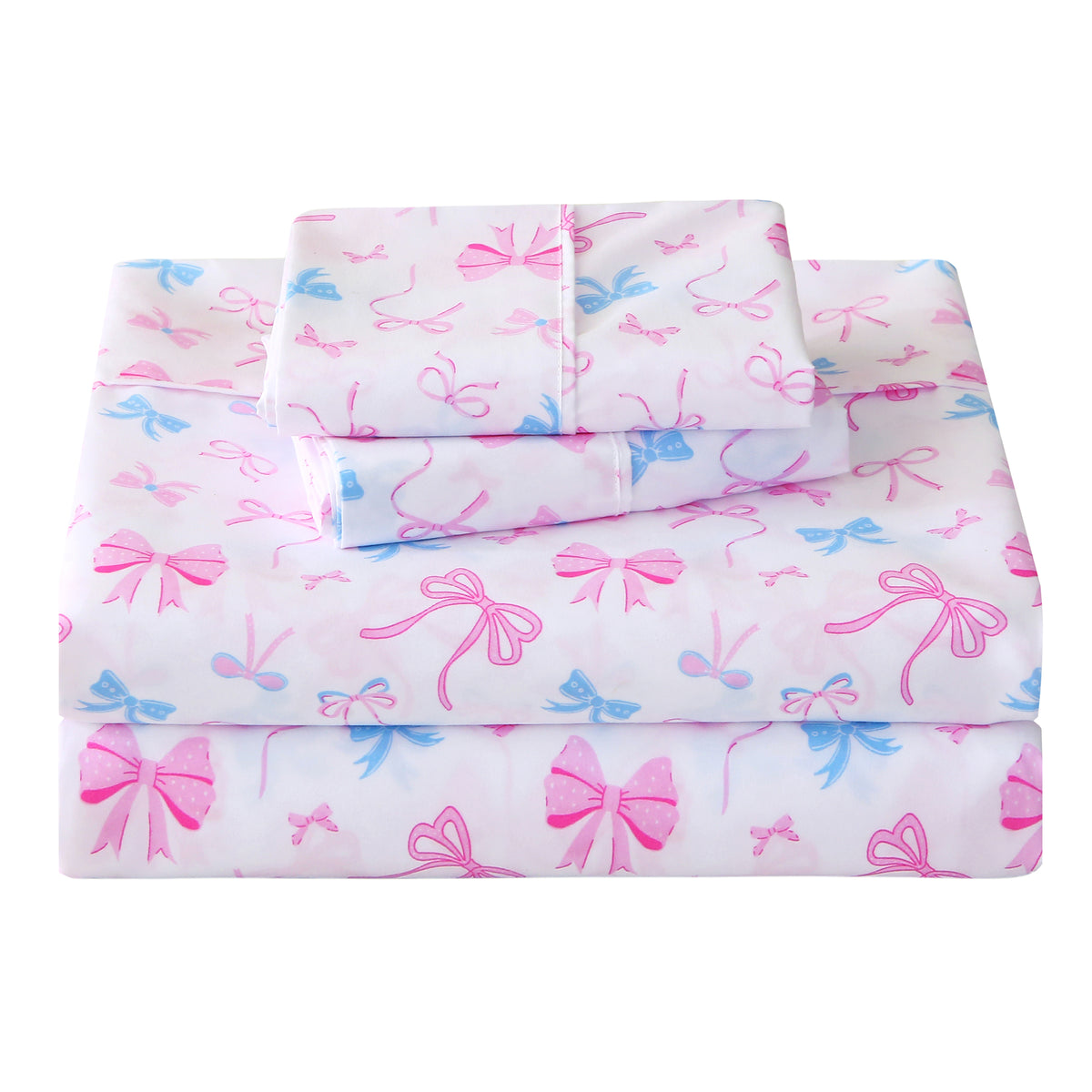 Bow-tastic Party Kids Bed Sheet Set Deep Pocket Double Brushed Microfiber