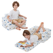 Blue Whale 2-in-1 Soft Toddler Couch Fold Out