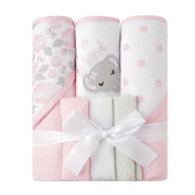 Elephant Flower Baby Towels and Baby Wash Cloths Set 6-Pack Size 28 x 28 Inch