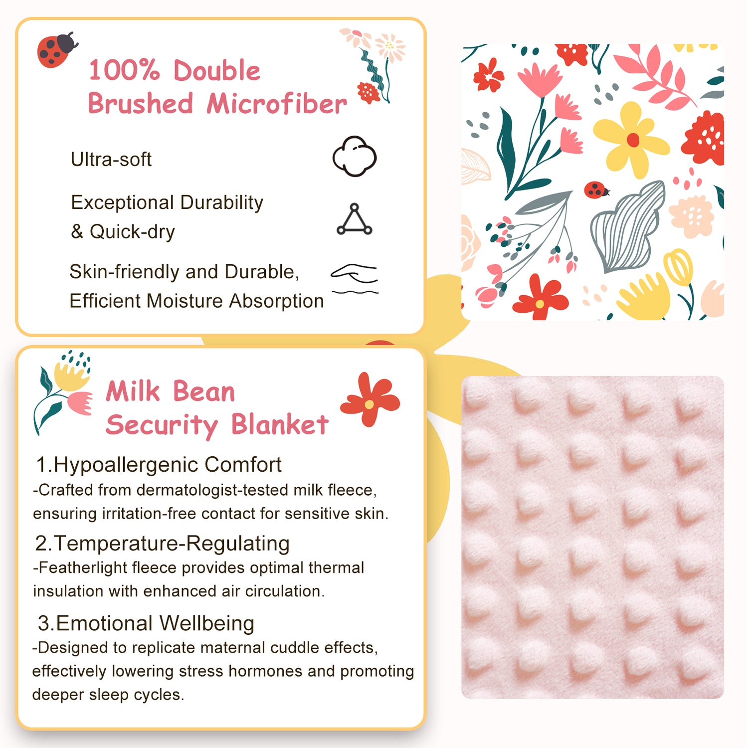 Flower Toddler Nap Mat with Pillow and Blanket