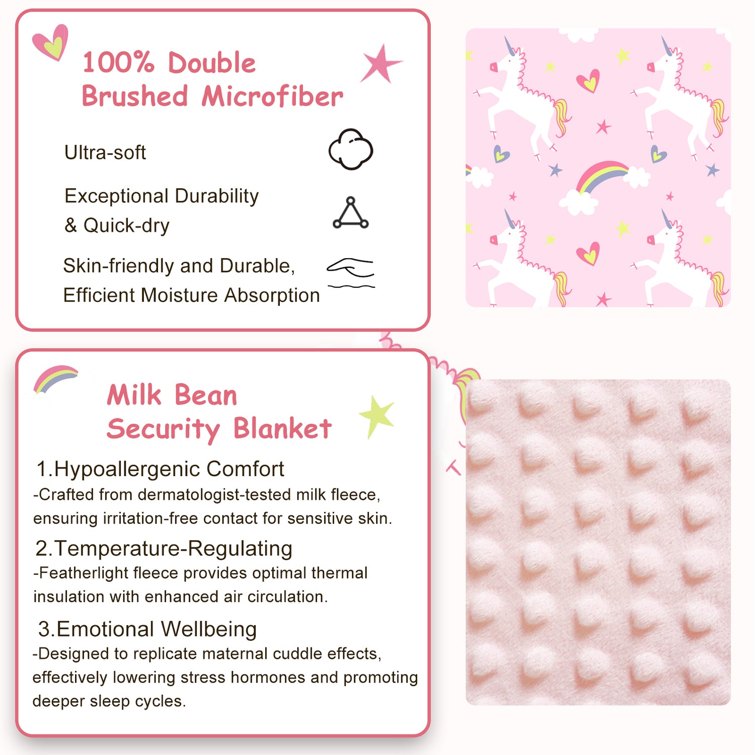 Pink Unicorn Toddler Nap Mat with Pillow and Blanket