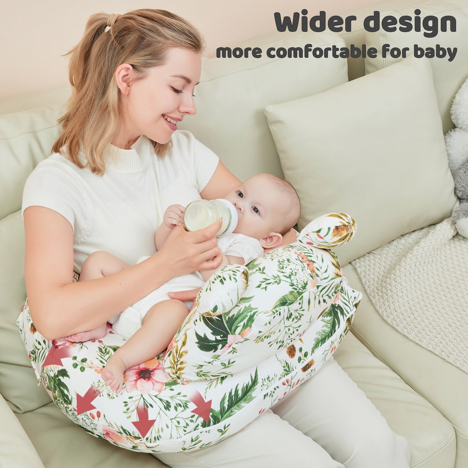 Rose Nursing Pillow for Breastfeeding for Mom Support
