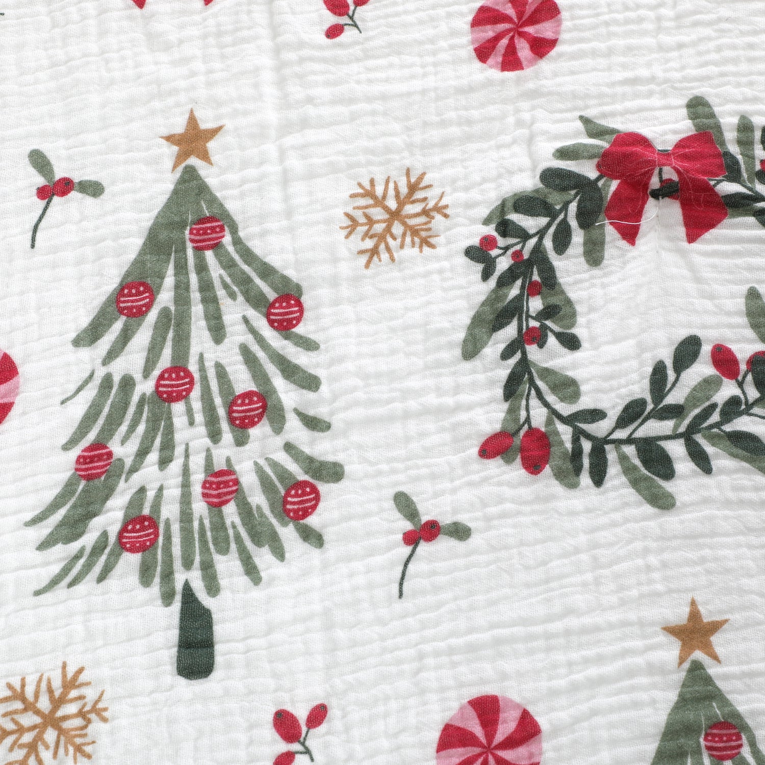 Soft Printed Gauze Throw Blanket Reverse to Plush Comfortable Home Décor Accessory