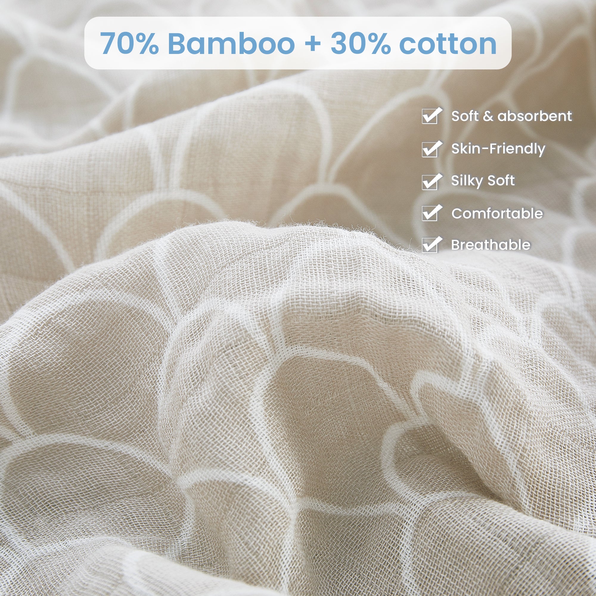 Blue Rainbow and Five-Pointed Star Swaddle Blankets 4 Pack