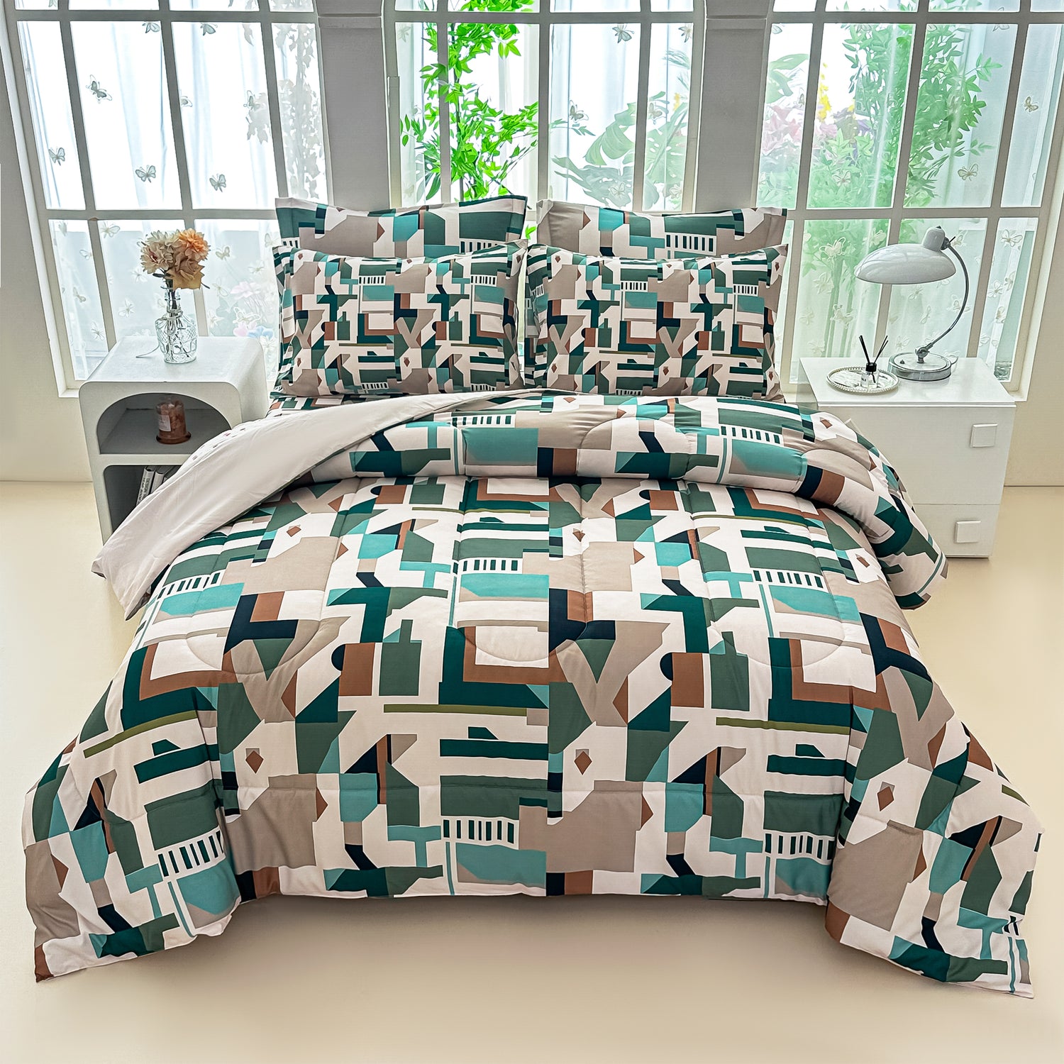 Geometric Oasis Comforter Set 7 Pieces