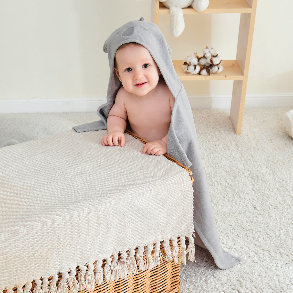 Puppy & Elephant Baby Towels with Hood