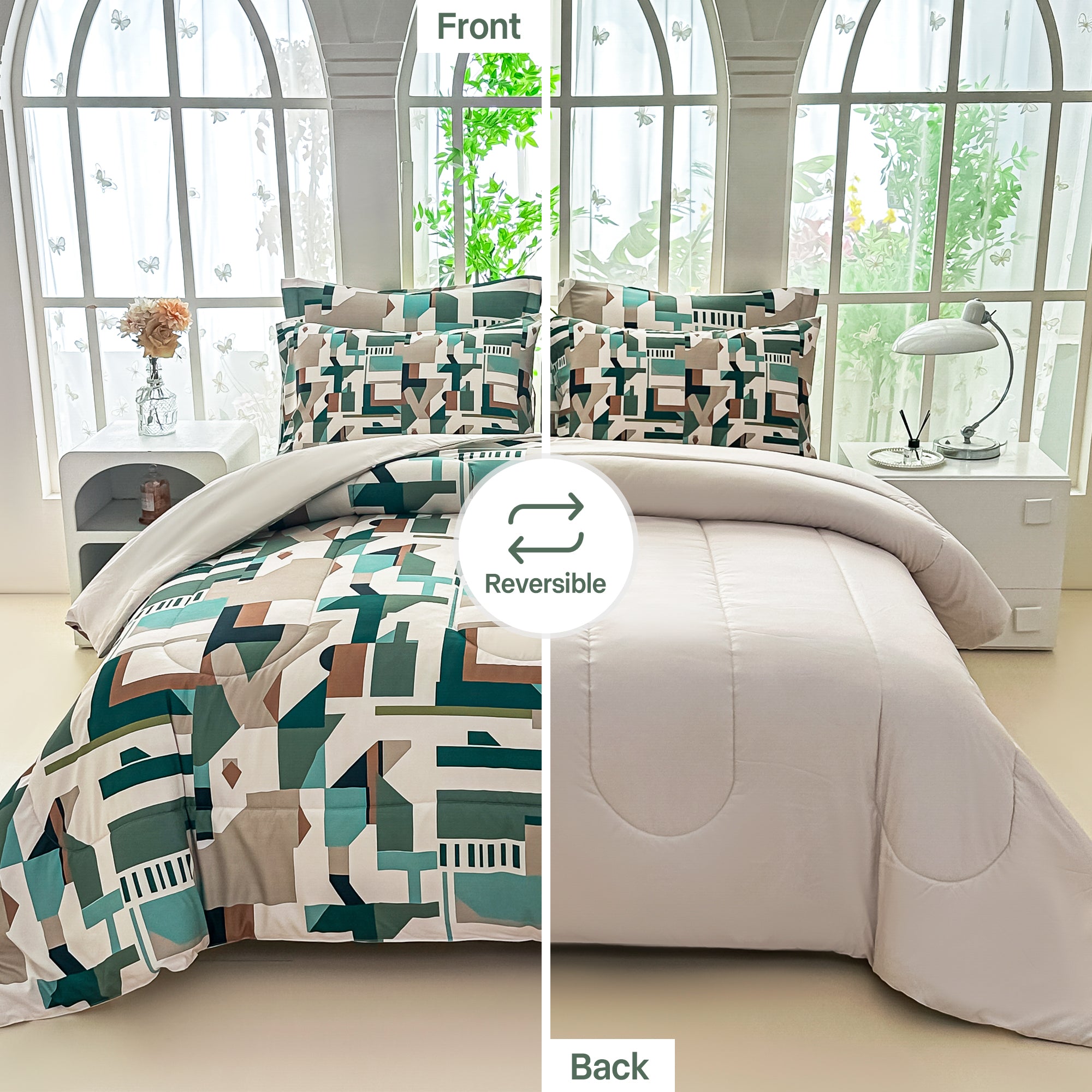 Geometric Oasis Comforter Set 7 Pieces