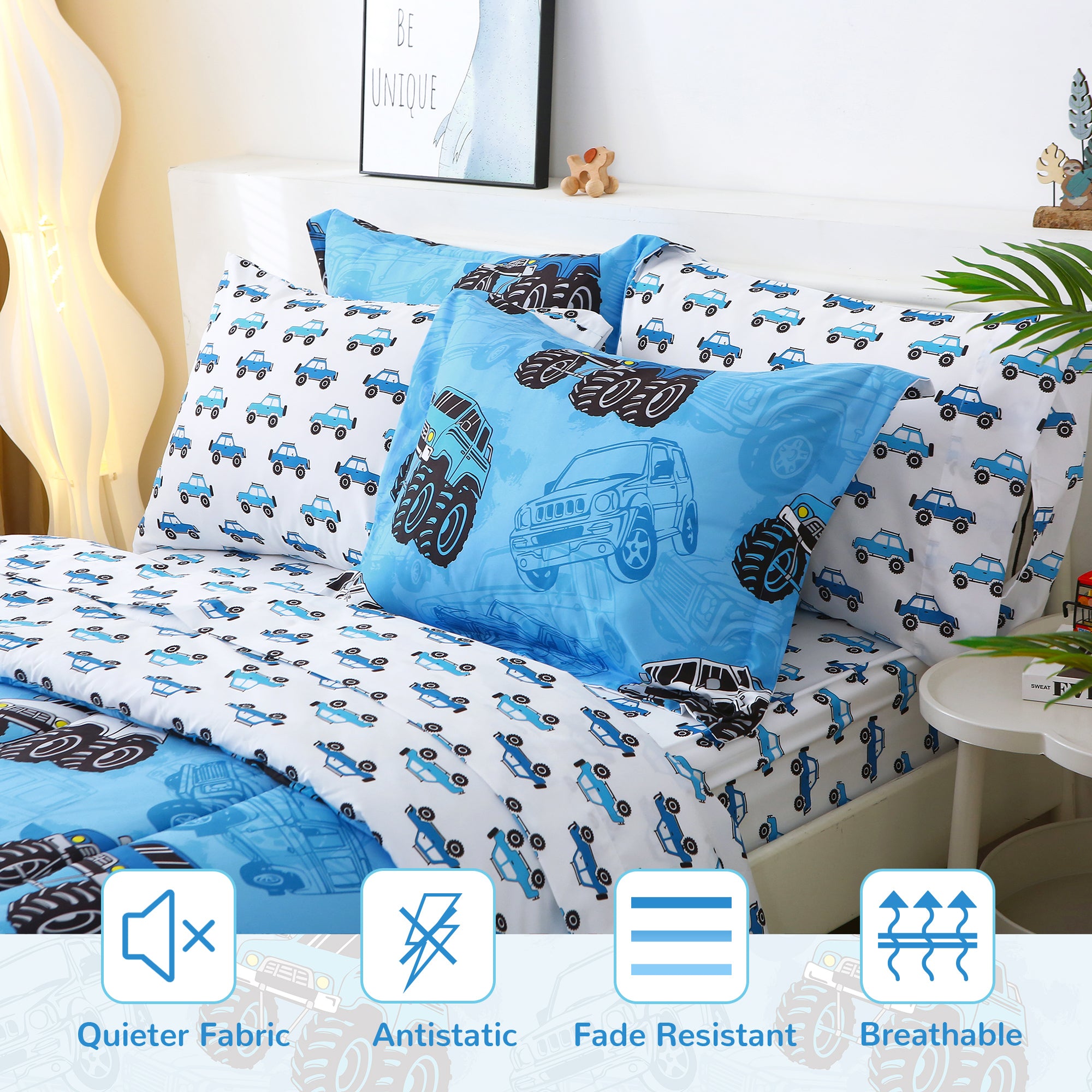 Jeep Blue Kids Comforter Sets– 6 or 8 Piece Options