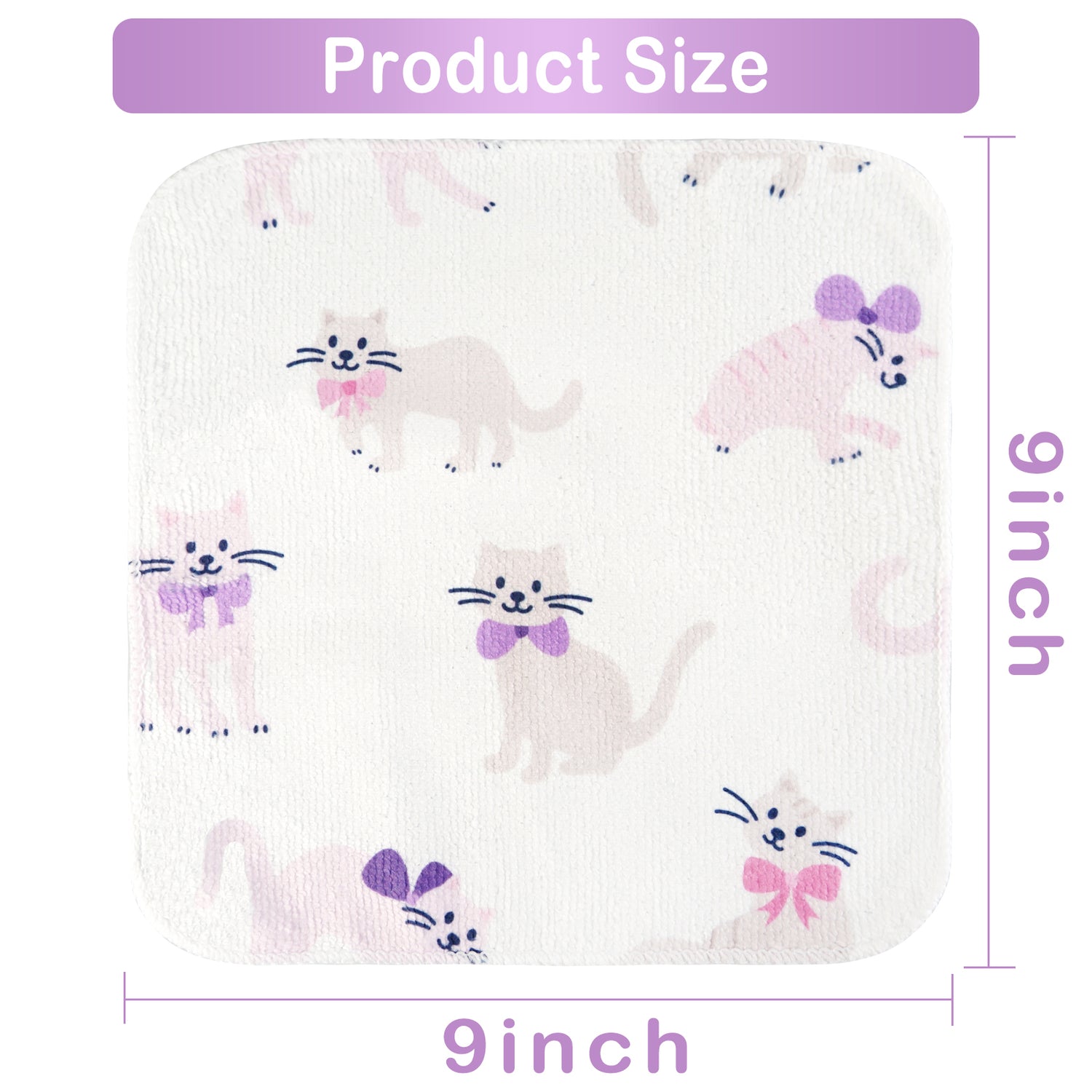 9x9 Cat Baby Washcloths