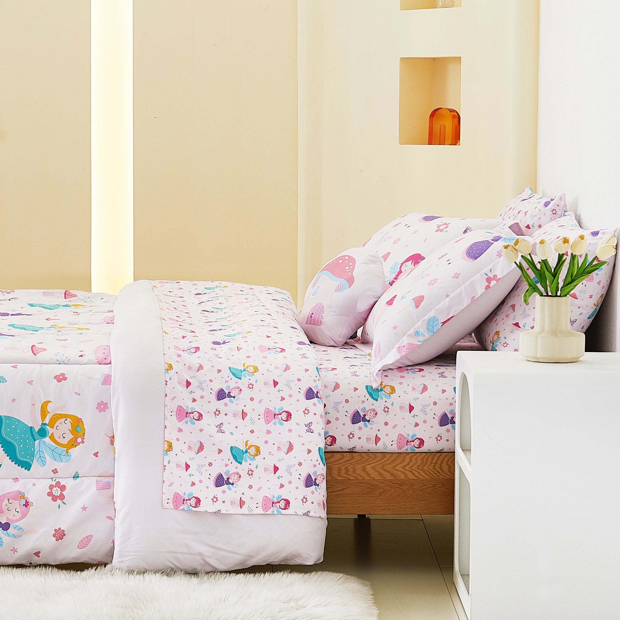 Pink Fairy Comforter Sets for Kids– 6 or 8 Piece Options