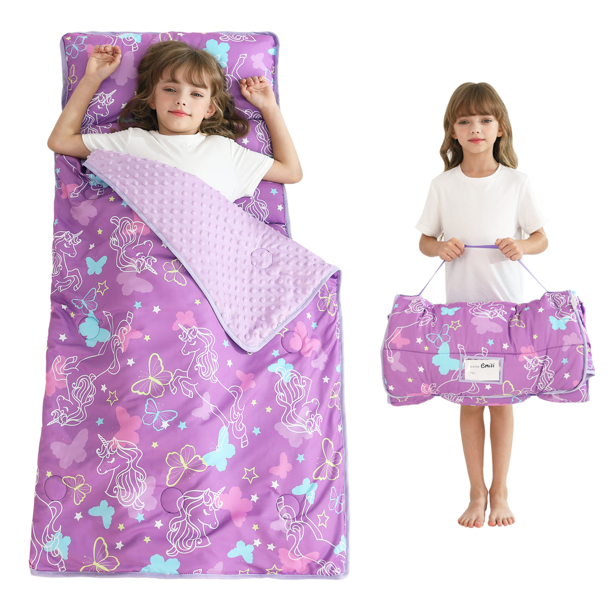 Unicorn Dreamscape Toddler Nap Mat with Pillow & Blanket