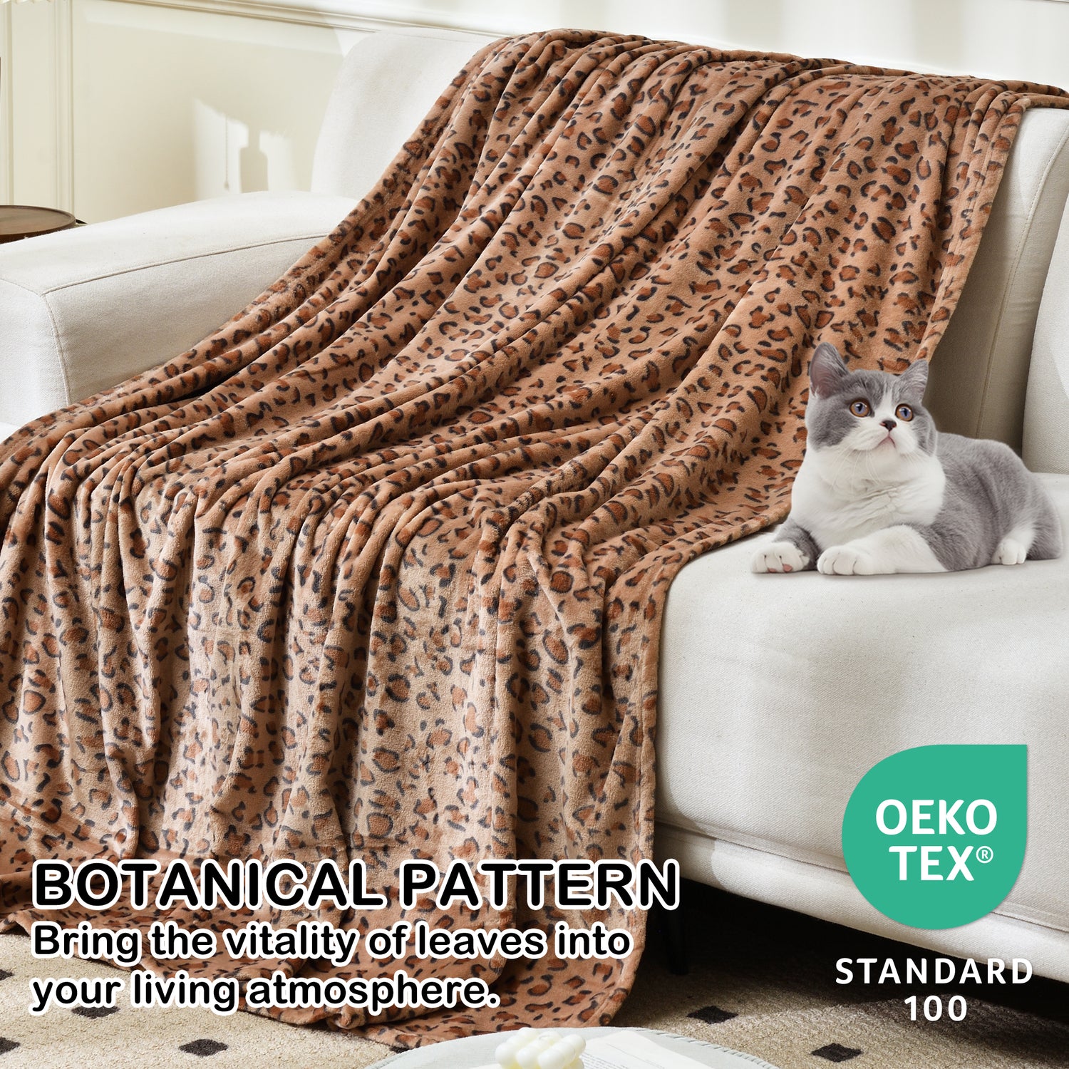 Leopard Fleece Blanket 50“ X 60”