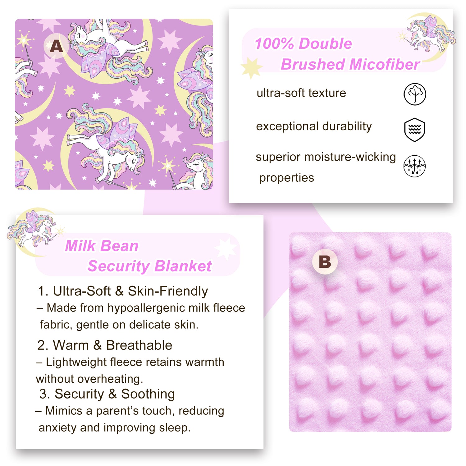 Unicorn Magic Toddler Nap Mat with Pillow and Blanket