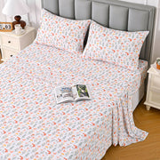 Mini Botanical Floral Bed Sheet Set Deep Pocket Double Brushed Microfiber