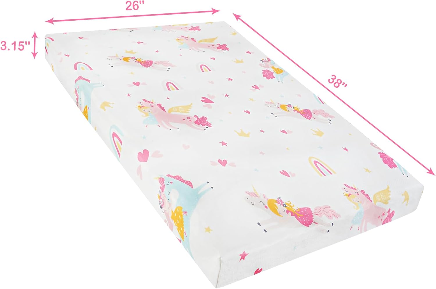 Unicorn Pack and Play Mattress 38" x 26"