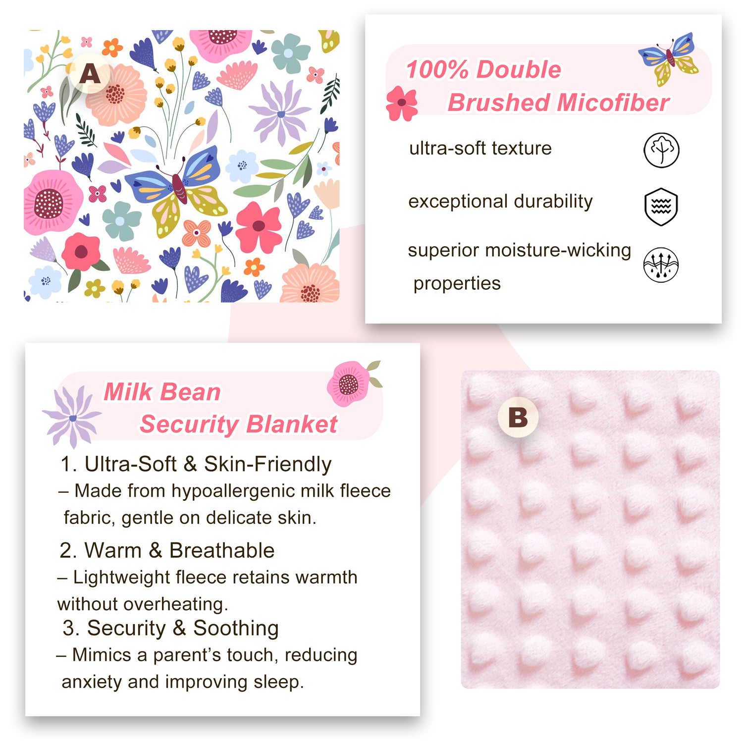 Butterfly Garden Toddler Nap Mat with Pillow and Blanket