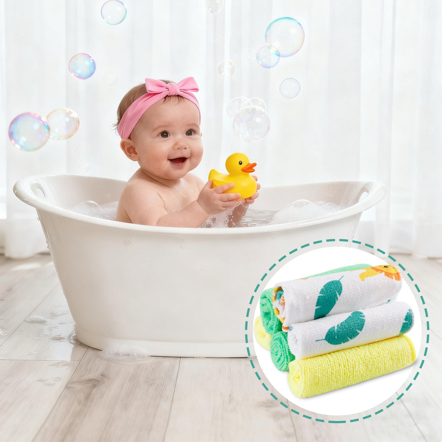 9x9 Lion Baby Washcloths