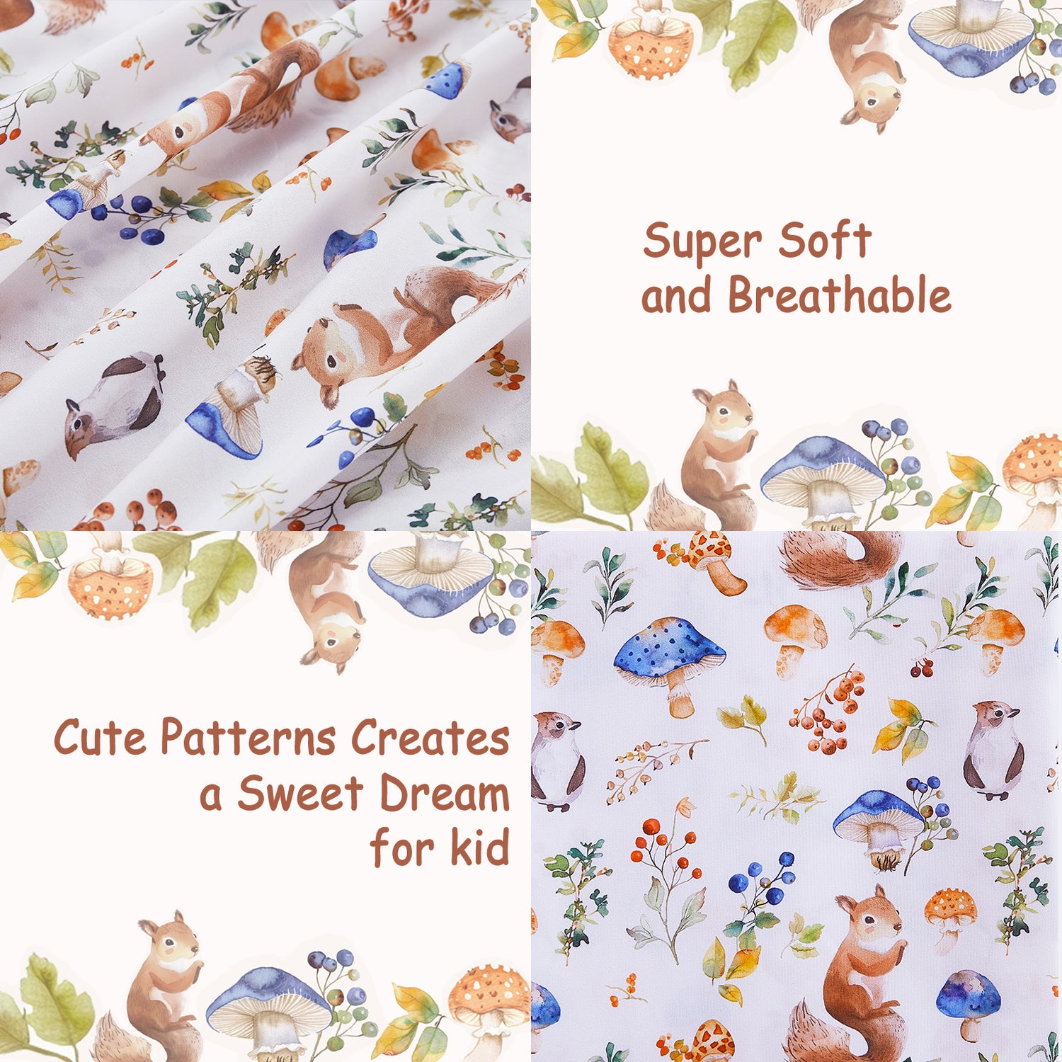 Oil Squirrel Kids Bed Sheet Set