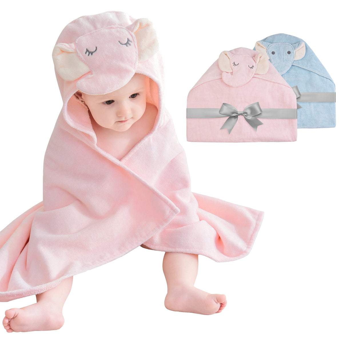 Elephants Baby Towels with Hood