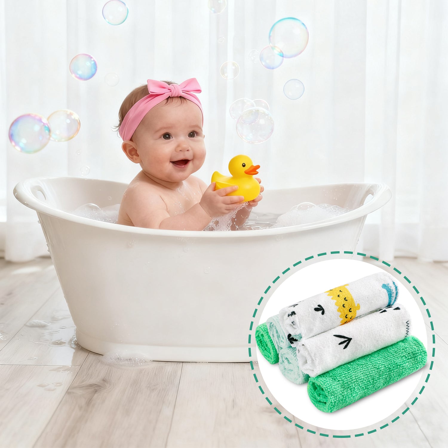 9x9 Crocodile Baby Washcloths