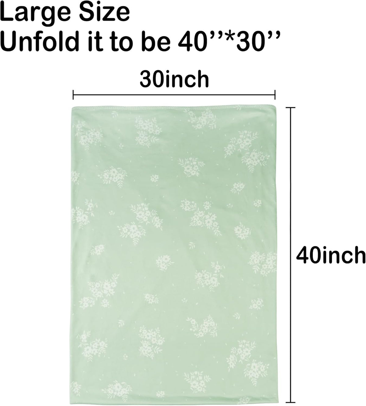Mint Green Floral 2-Pack Jersey Swaddle Blankets, 40 x 30 in