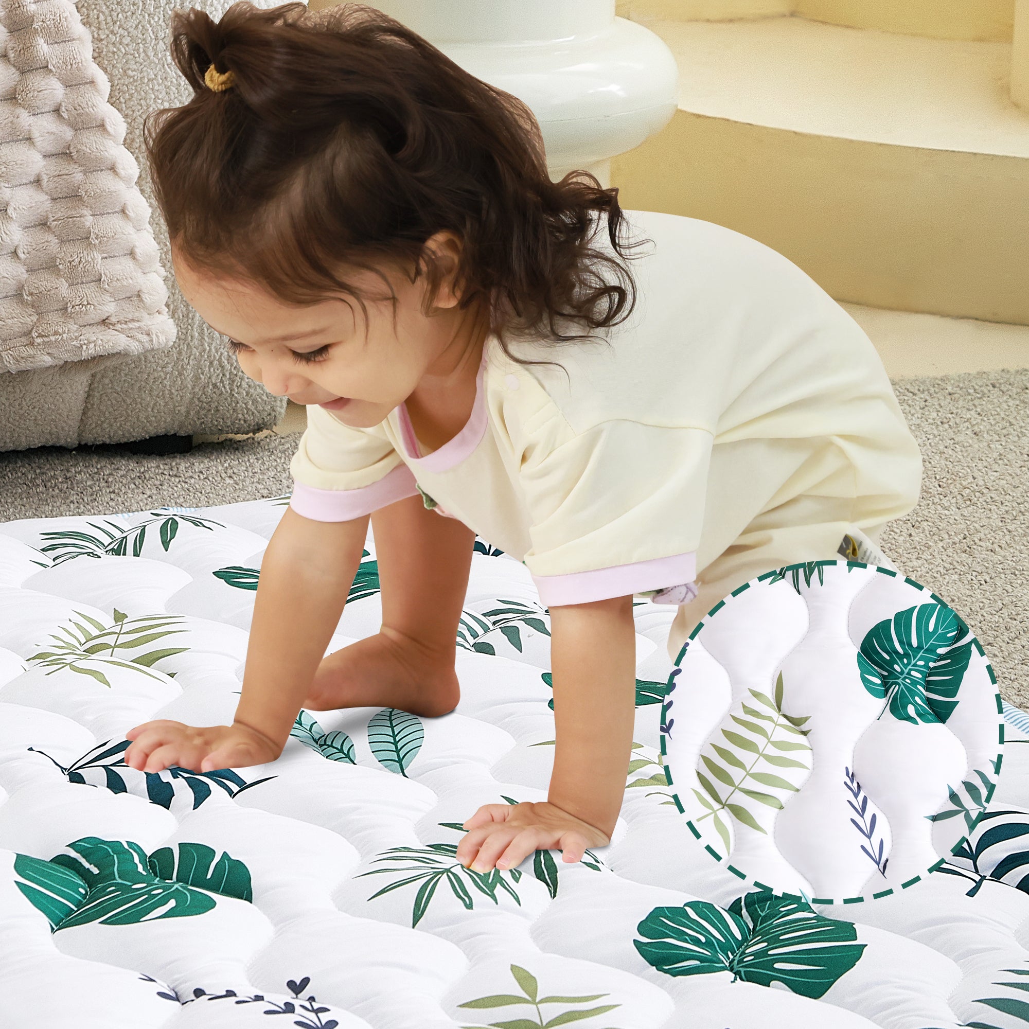 Green Leaf Baby Play Mat 50 x 50