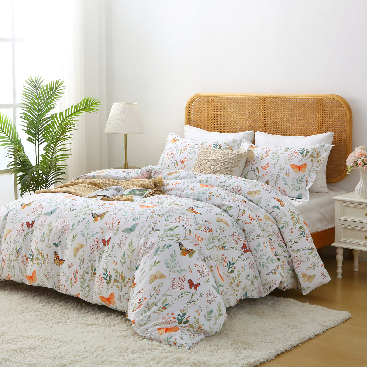 Floral Down Alternative Comforter & Shams Set - Butterfly