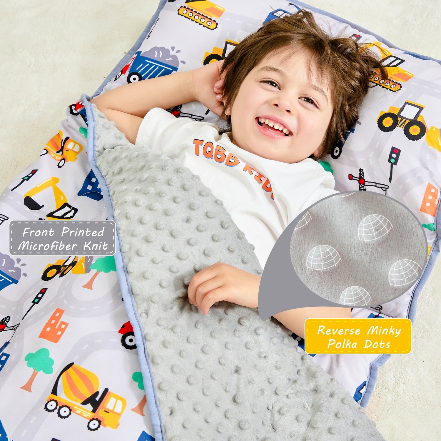Truck Toddler Nap Mat with Pillow and Blanket