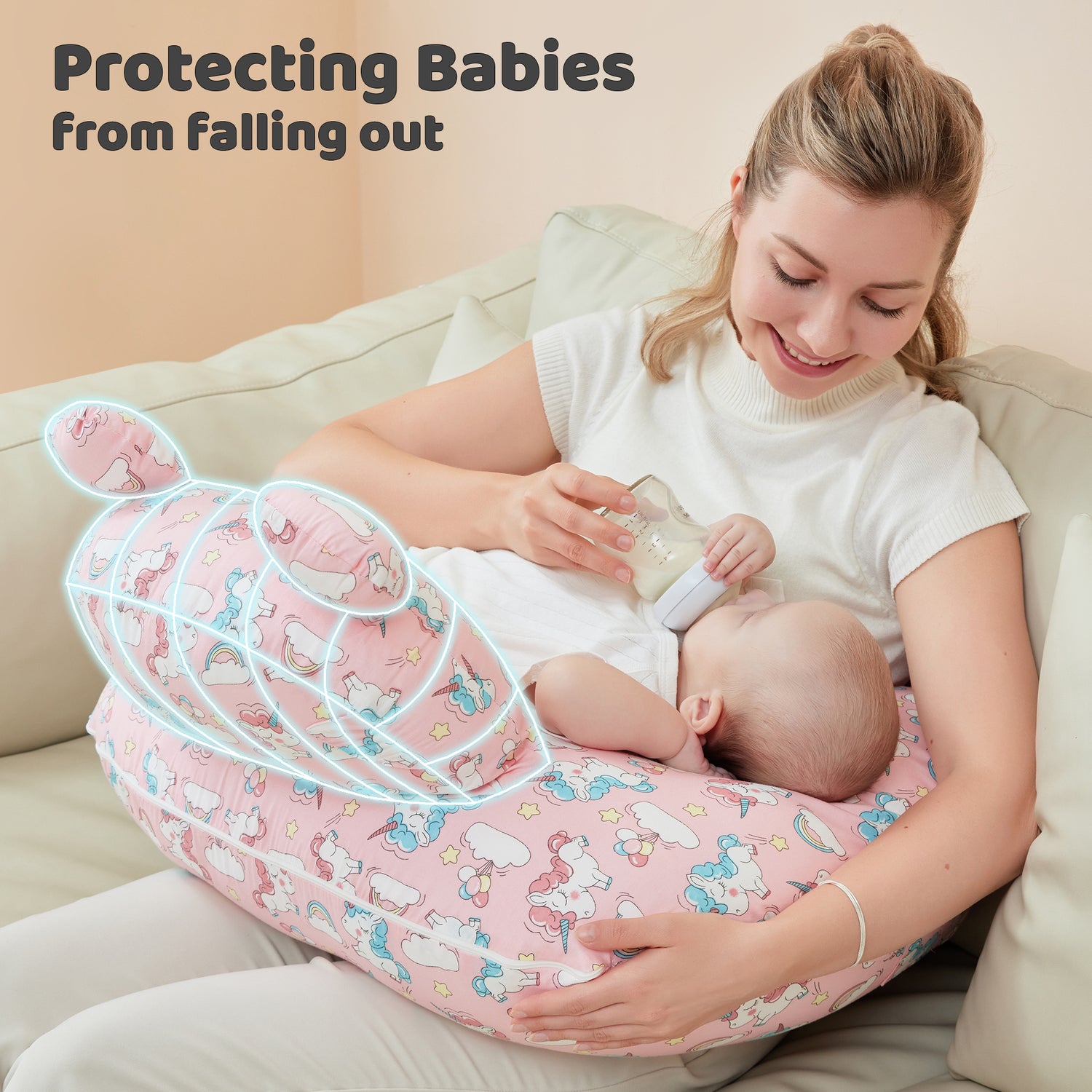Unicorn  Nursing Pillow for Breastfeeding for Mom Support