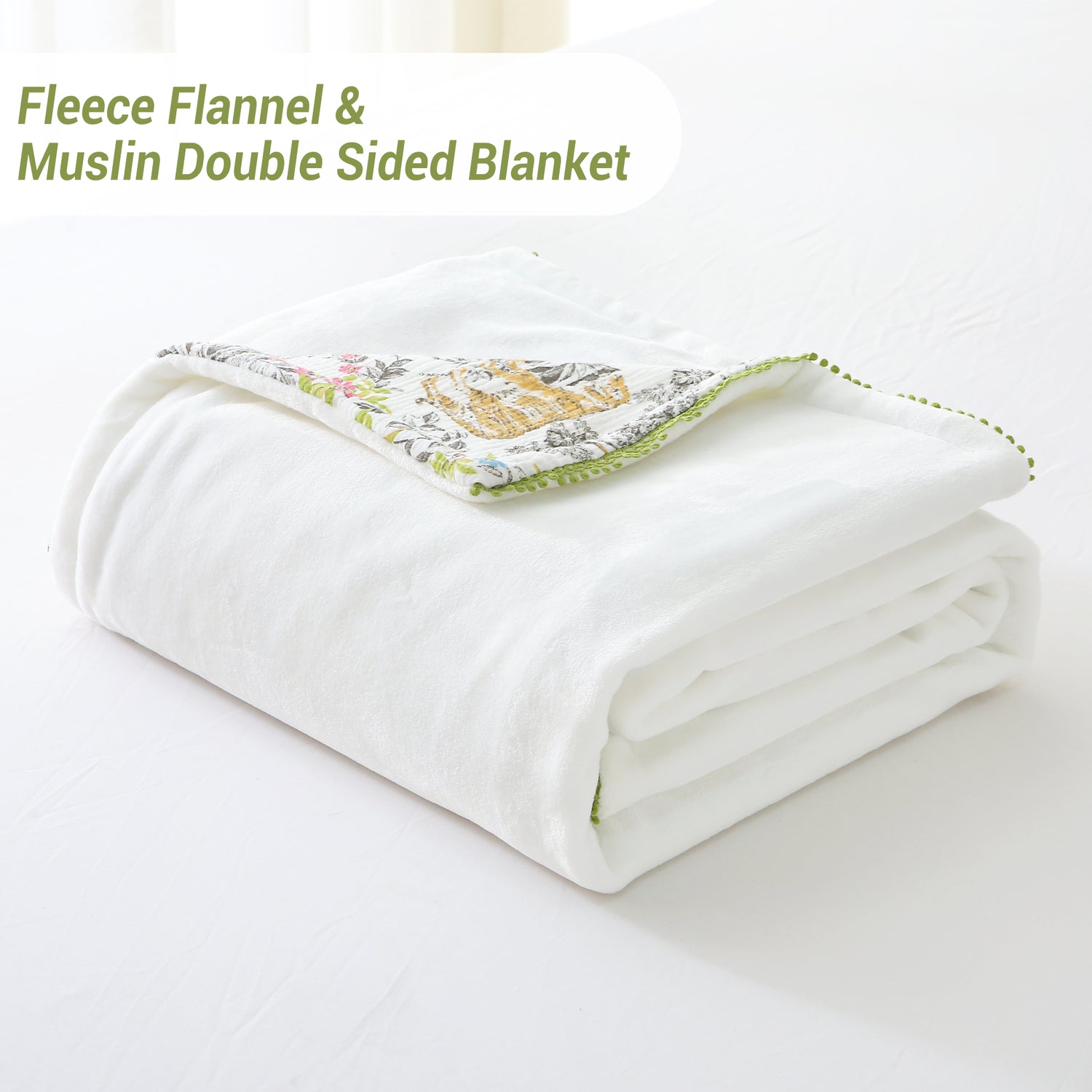 Tiger Yanina Throw Blanket Reversible Muslin Blankets 50x70 inch