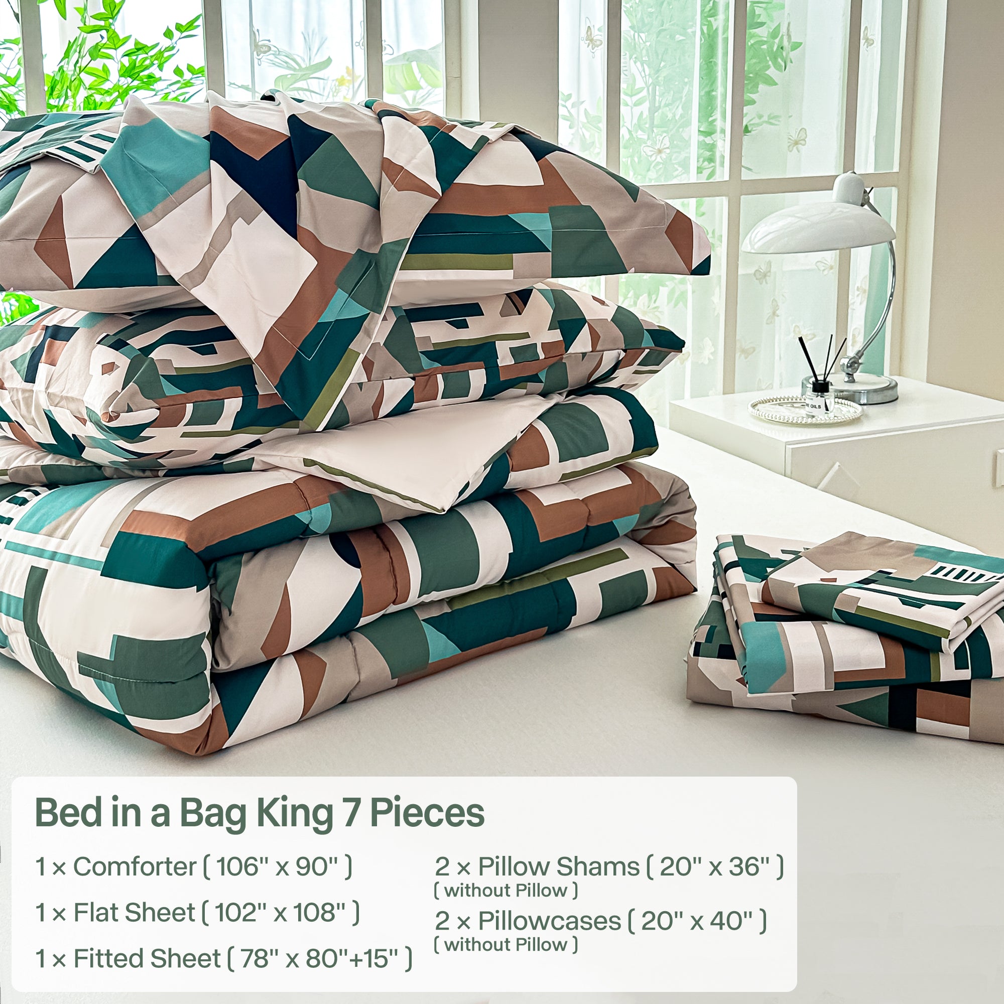 Geometric Oasis Comforter Set 7 Pieces