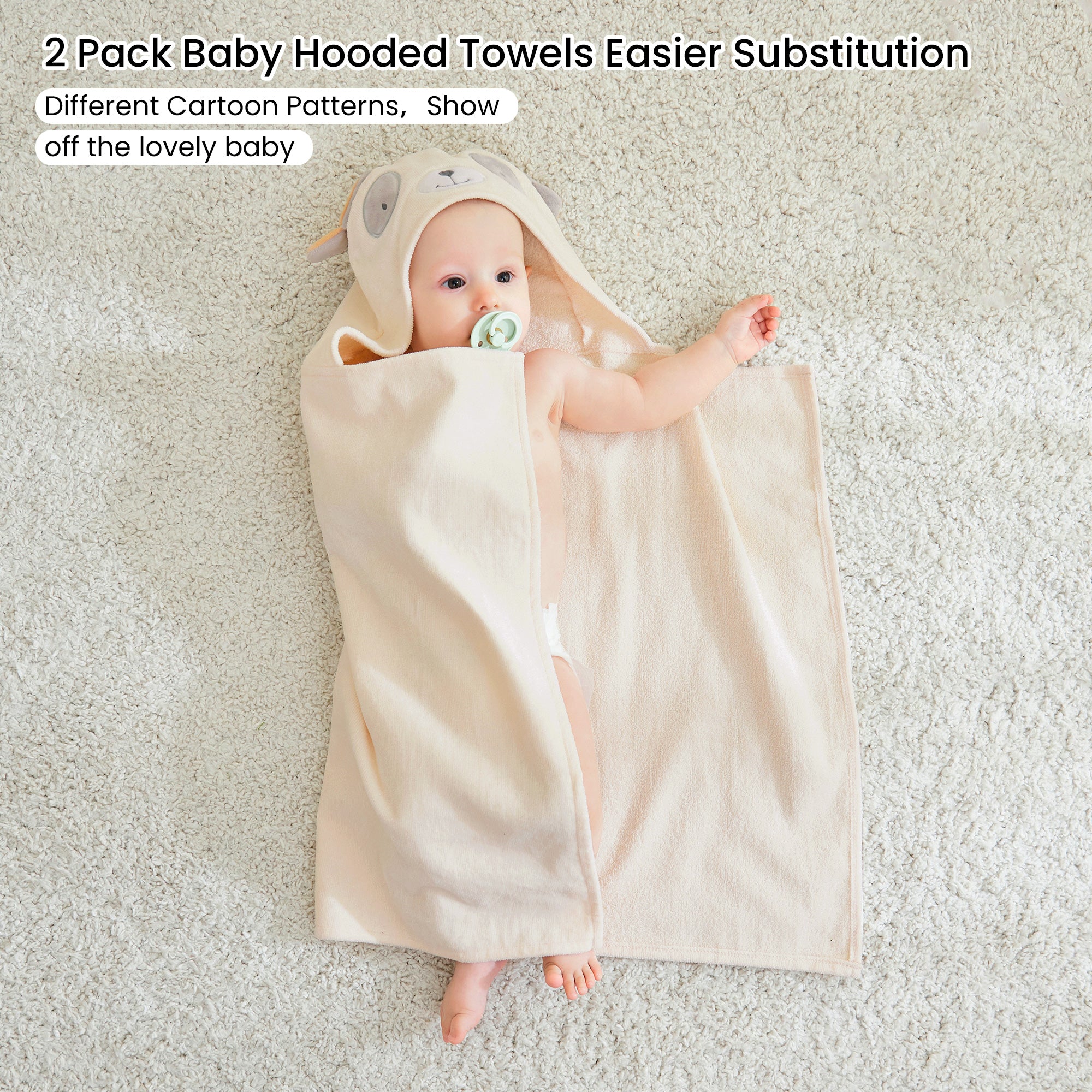 Puppy & Unicorn Baby Towels with Hood