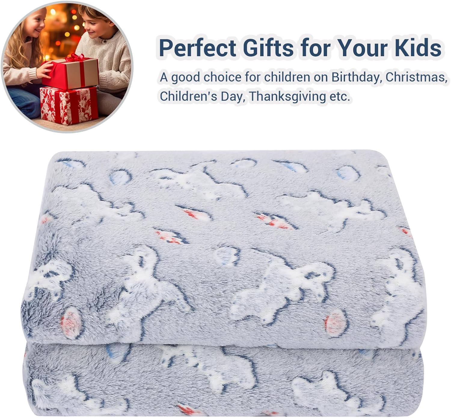 Glow Jurassic Dinosaurs Kids Throw Blanket