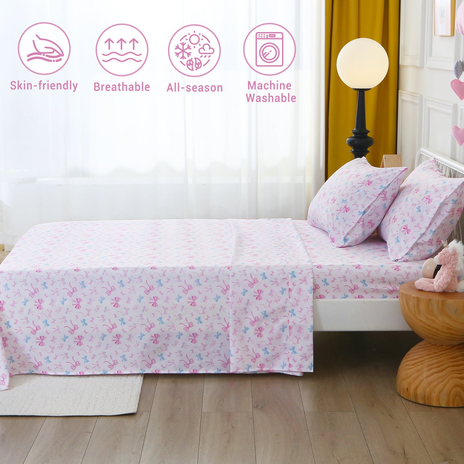 Bow - tastic Party 3/4 PCs TWIN/Full Bed Sheet