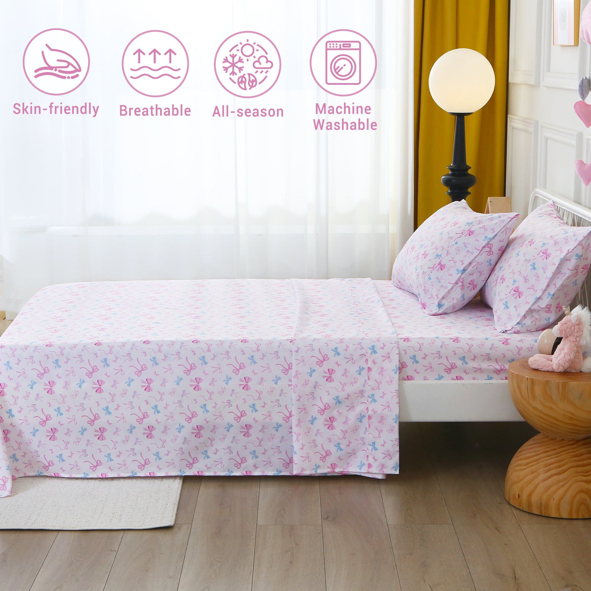 Bow - tastic Party 3/4 PCs TWIN/Full Bed Sheet