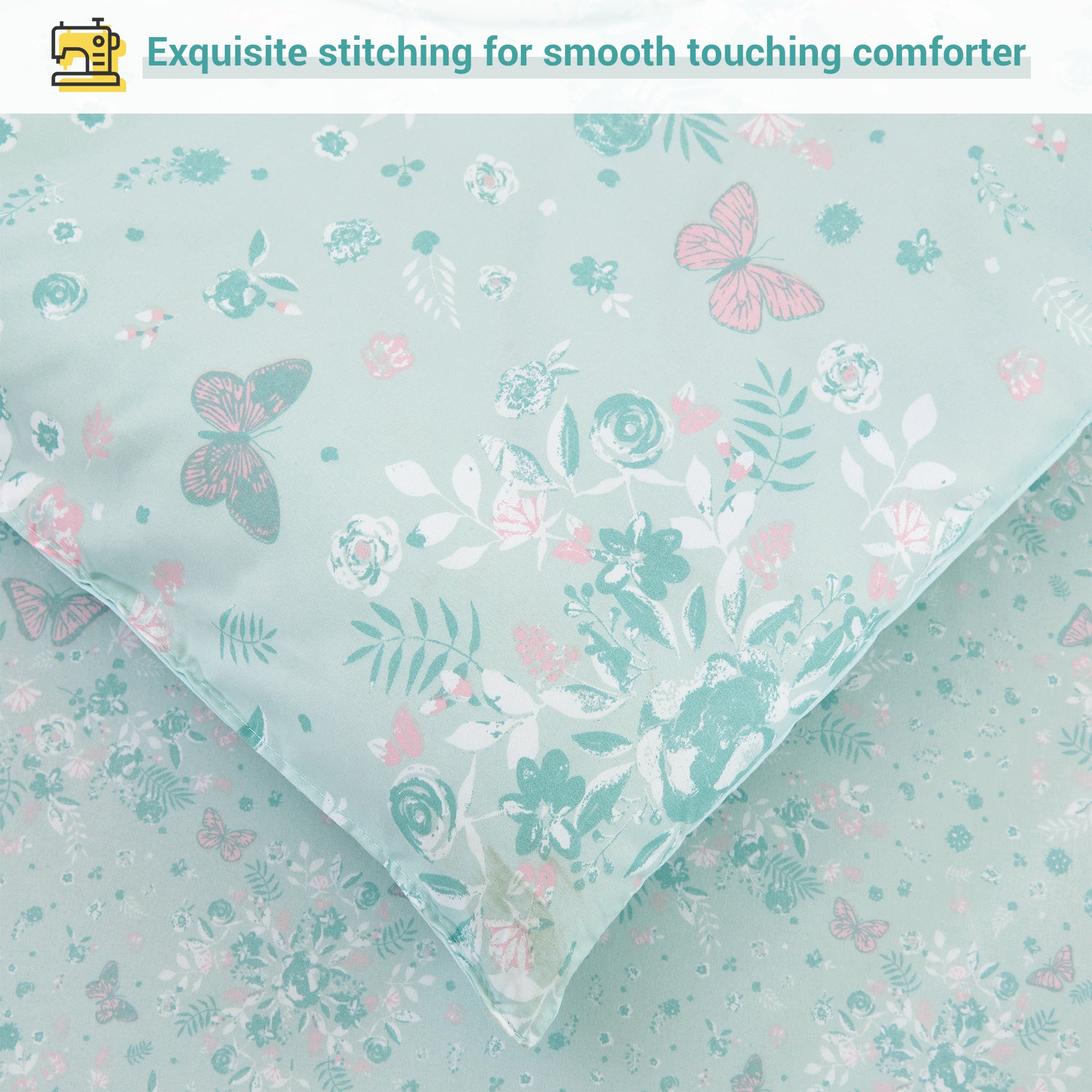 Fairy Tale Floral-Butterfly Bedding Set for Kids-5 or 7 Piece Options