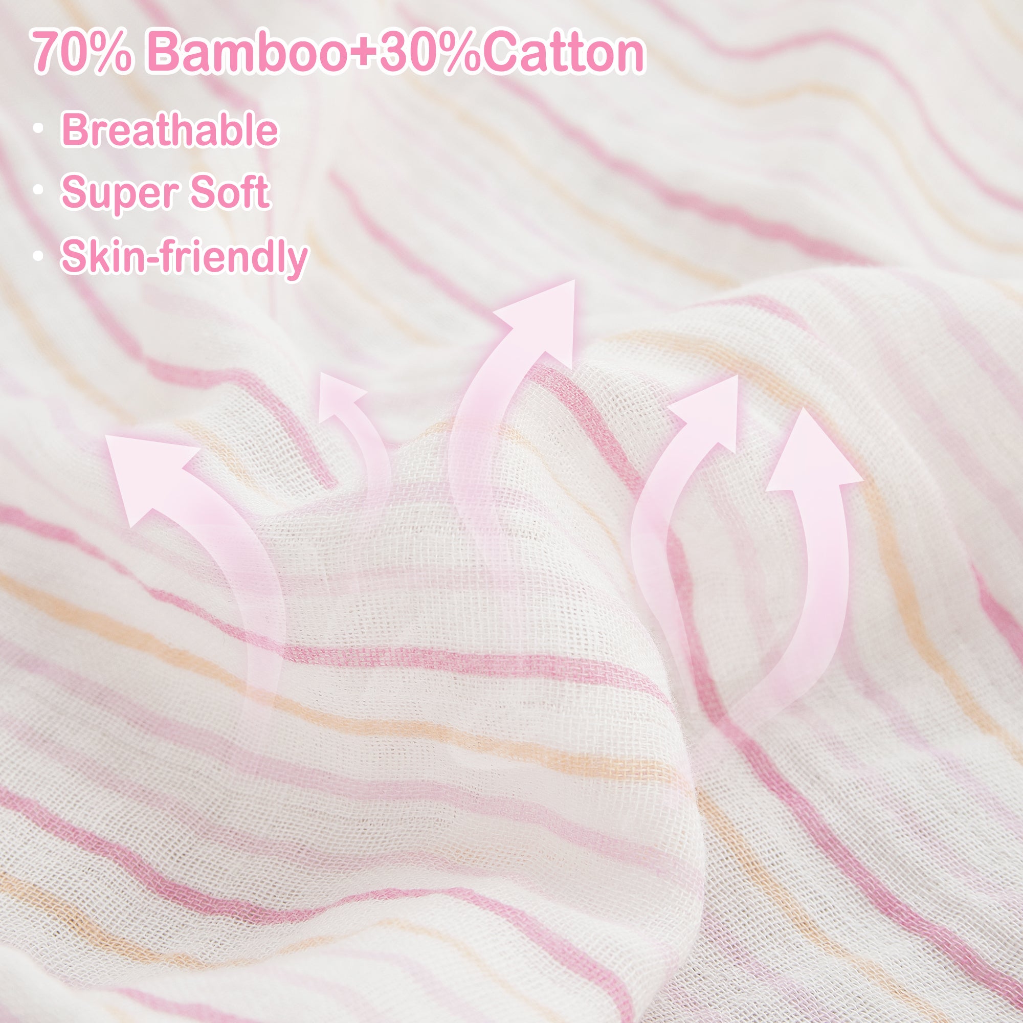 4-Pack Flowers & Heart, 47 x 47 inches  Muslin Swaddle Blankets for Boys and Girls