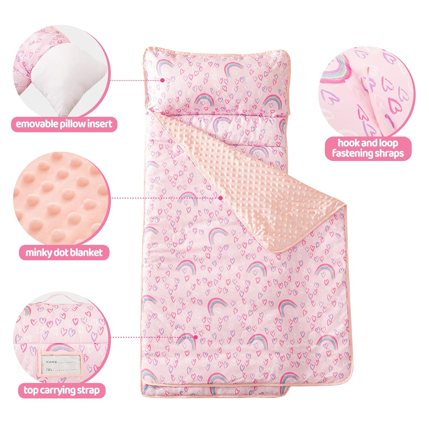 Colorful Hearts Kid Nap Mat