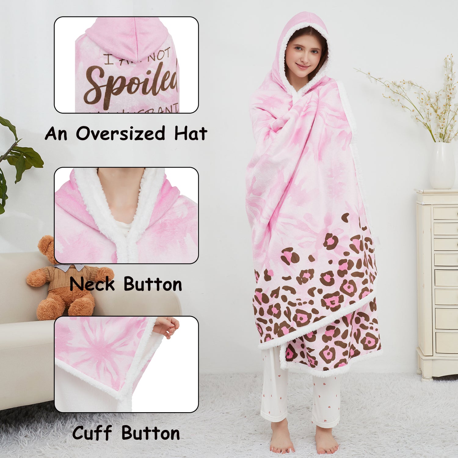 Love Me Wearable Blanket Hoodie Mothers Day Birthday Gifts for Wife