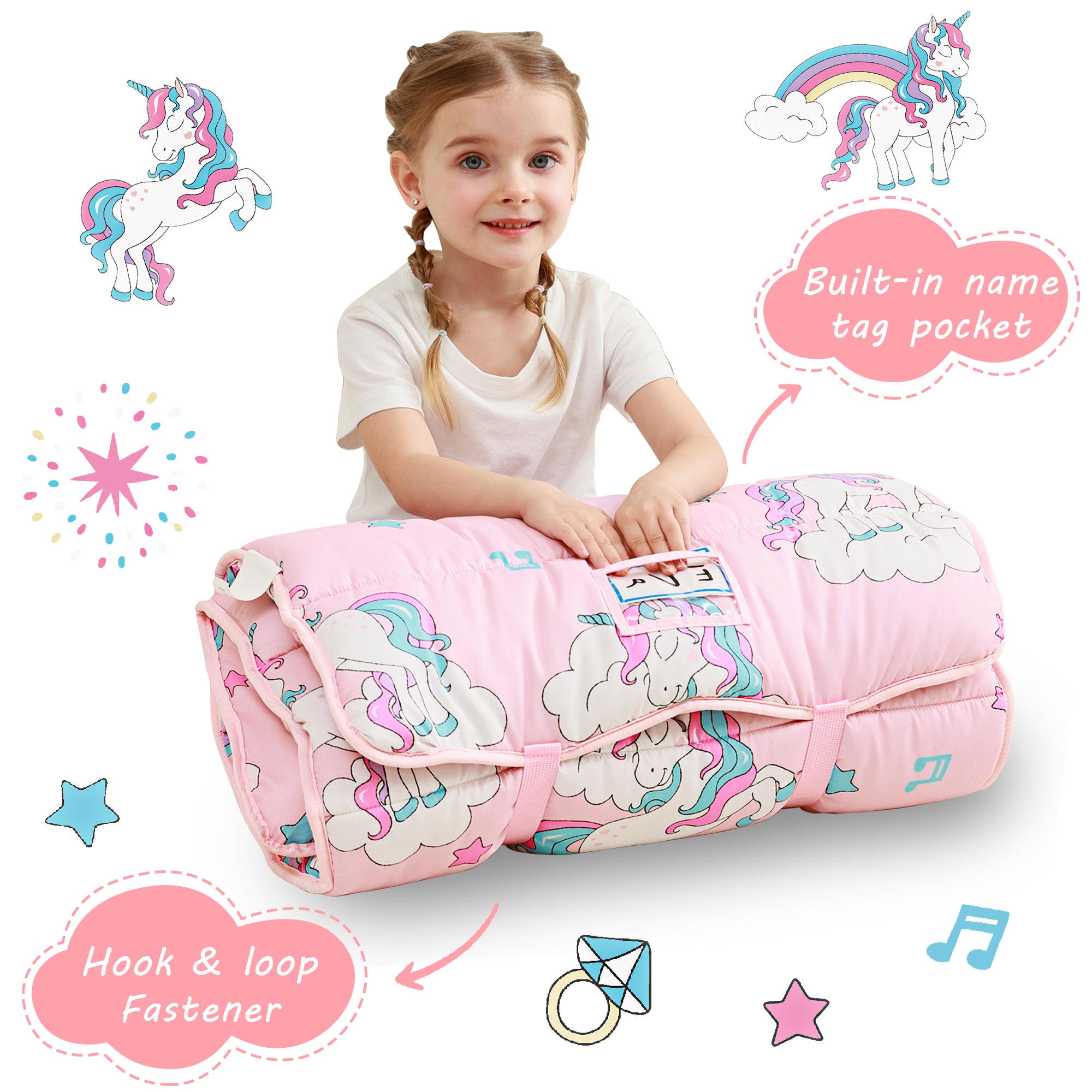 Cozy Comfort Nap Mat - Pink Unicorn