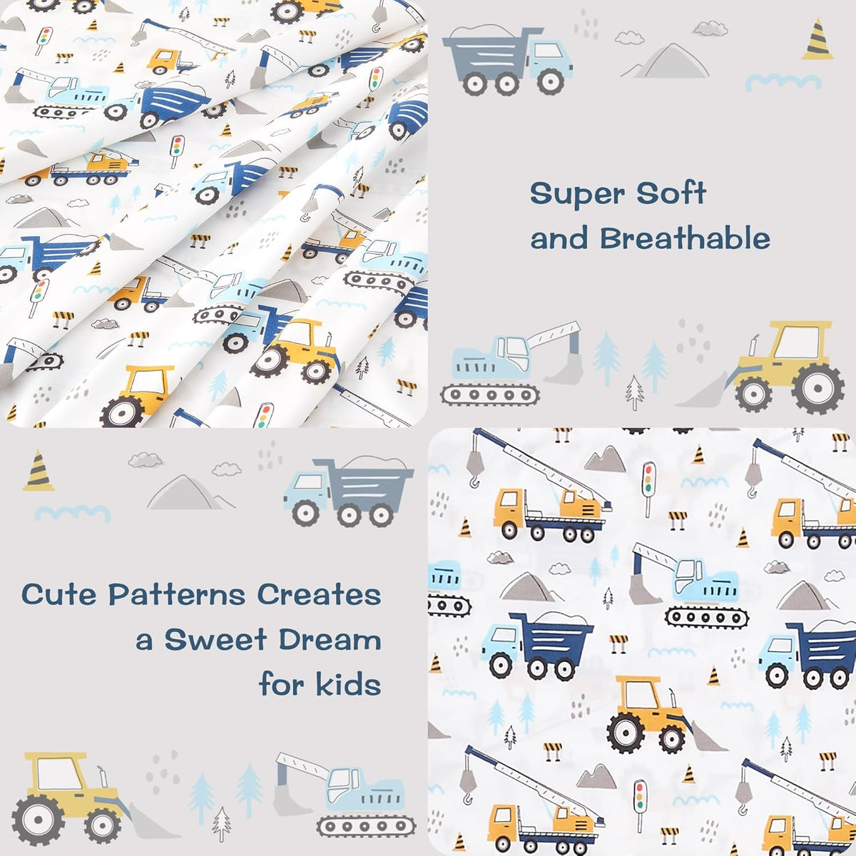 Car Party Adventure Kids Bed Sheet Set Deep Pocket Double Brushed Microfiber