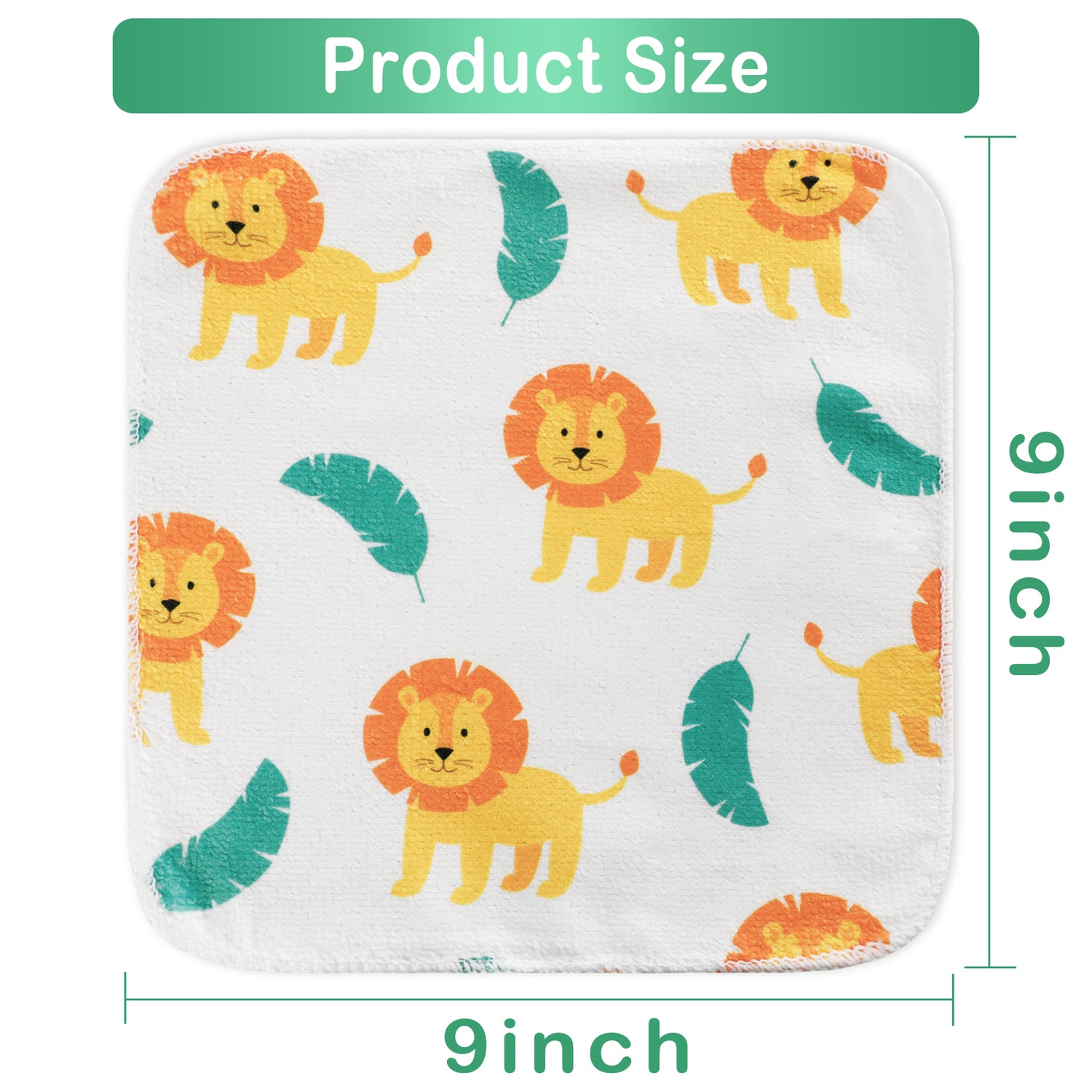 9x9 Lion Baby Washcloths